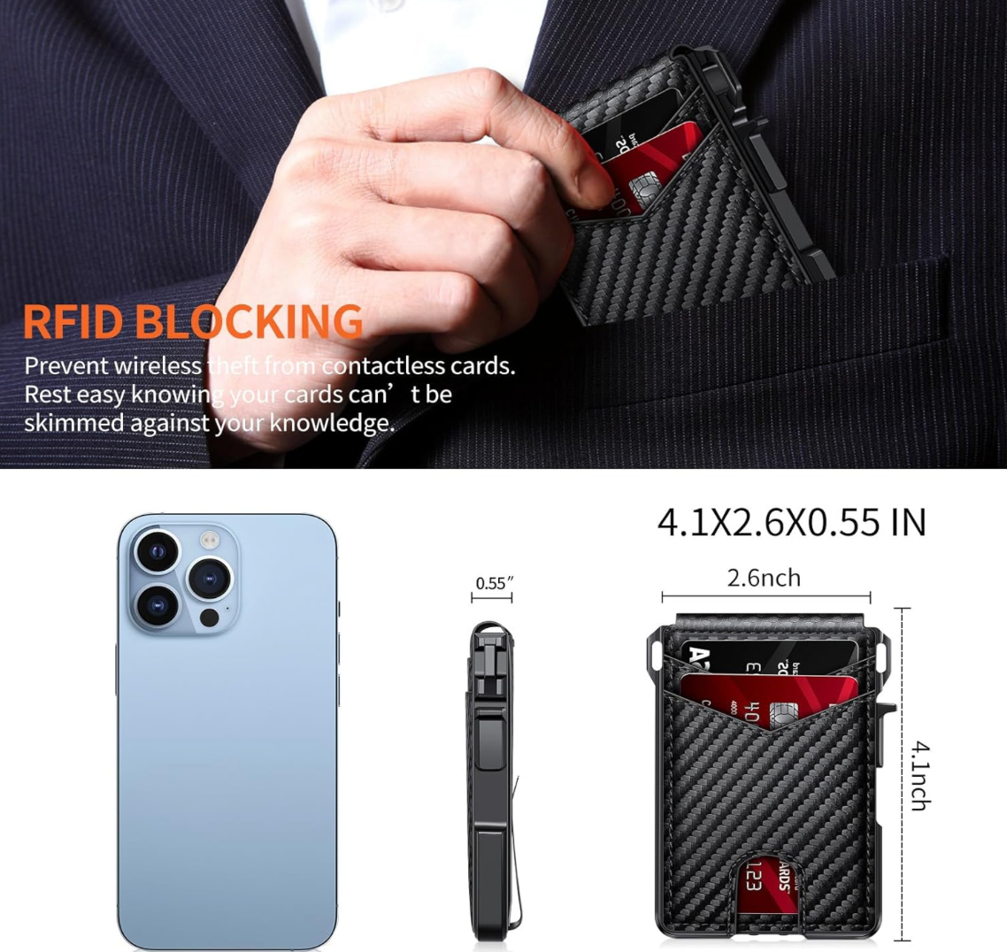 Aluminum RFID Blocking Minimalist Wallet for Men