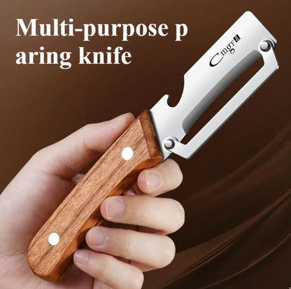 Stainless Steel Peeler with Wooden Handle