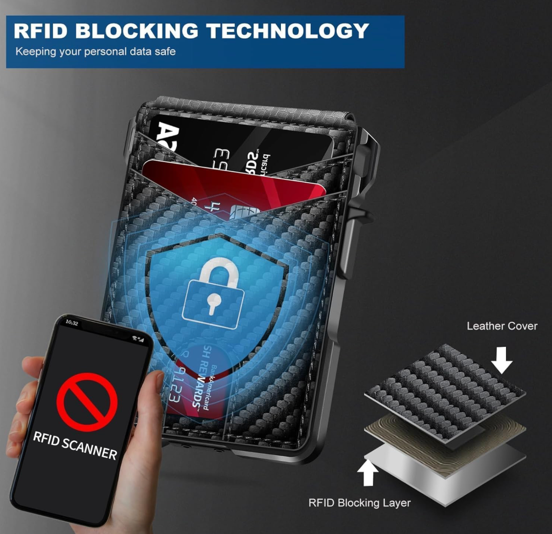Aluminum RFID Blocking Minimalist Wallet for Men