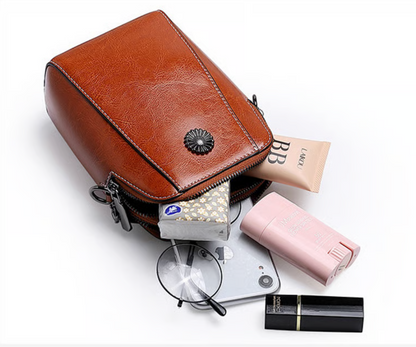 Women's soft leather mobile phone bag messenger bag