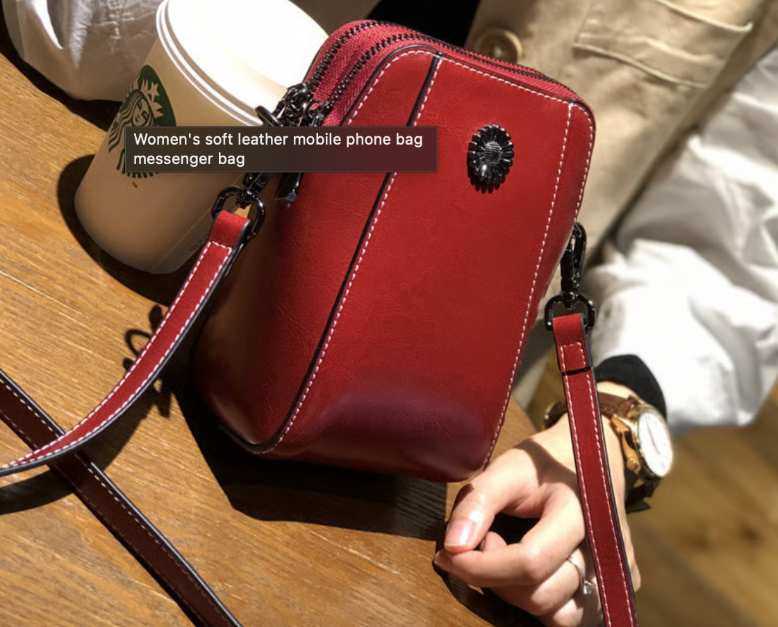 Women's soft leather mobile phone bag messenger bag