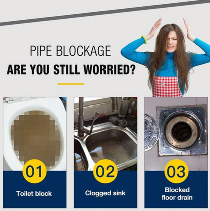 Sink & Drain Cleaner Powder, Powerful Pipe Unclogging Drain Cleaner for Kitchen Sinks, Bathrooms, and Washbasins