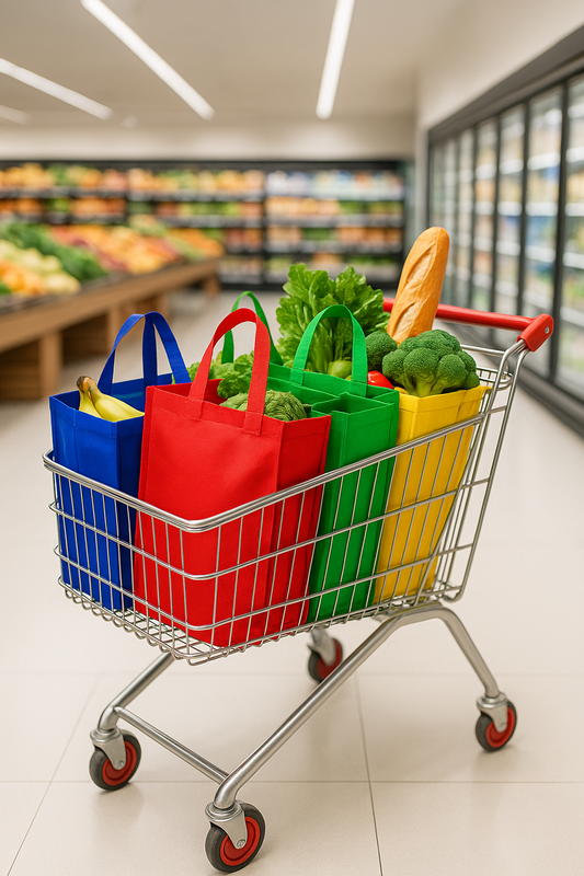 Reusable Shopping Bags 4-Pack - Extra Large Foldable Grocery Totes