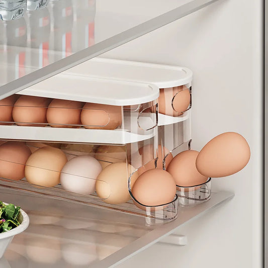 Bilayer Rolling Egg Organizer