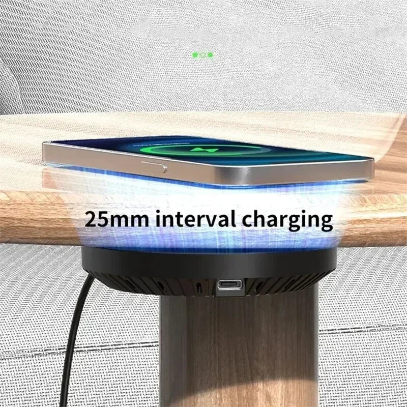 Under Desk Wireless Charger - 15W Fast Charging