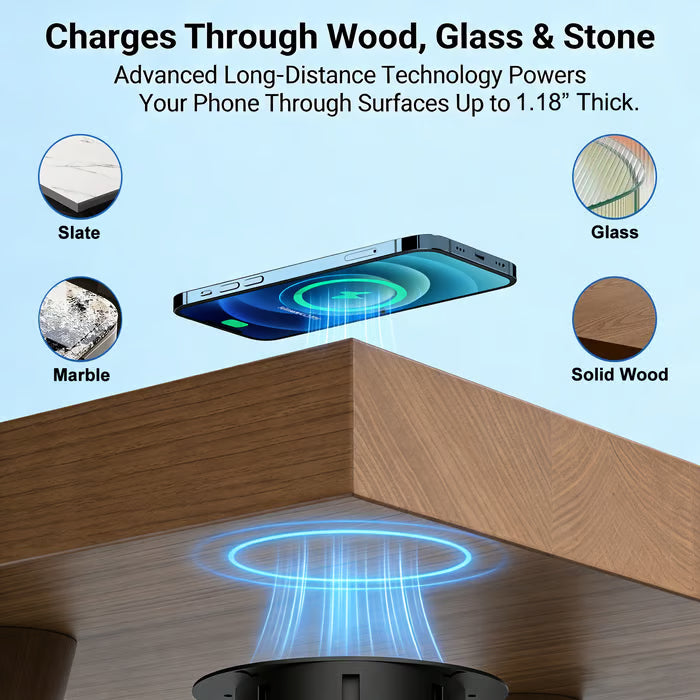Under Desk Wireless Charger - 15W Fast Charging